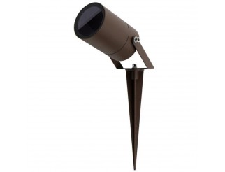 Portafaretto DA GIARDINO CON PICCHETTO per GU10, IP65, 220Vac, D60mm, ALLUMINIO BROWN