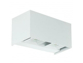 APPLIQUE a LED CUBO2, IP65, 220Vac, 20W, TRICOLOR, 1400LM, CRI80, 200x100x100mm, Allum. Bianco