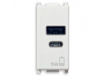 VIMAR SPA - VIW14292.AC.15 Alimentatore USB A+C 15W 5V 1M bianco