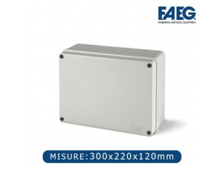 faeg Scatola di derivazione stagna con pareti lisce 300 mm x 220 mm x 120