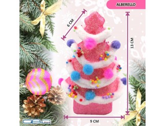 Decorazione da appendere all’albero di Natale a forma di Alberello Rosa
