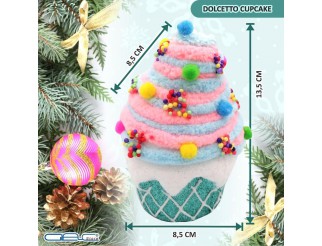 Decorazione da appendere all’albero di Natale a forma di Dolcetto Cupcake Azzurro