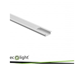 ECOLIGHT Profilo incasso p02 bianco + paralume opalino 2mt 