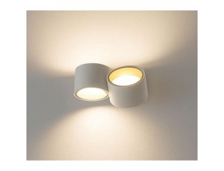 Sforzin nasso parete in gesso moderna 2 luci biemissiva tonda bianco