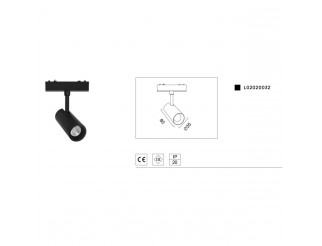 VIVIDA LINEE faretto orientabile 6W 3000K 390 lumen nero 35X80mm per binario Zenone