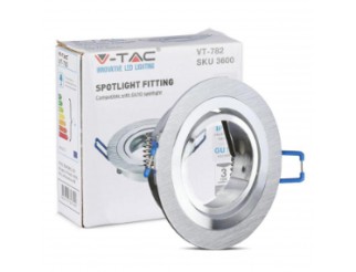 V-TAC LAMPADA 1*GU10 CORPO ROTONDO SATIN NICKEL                                               