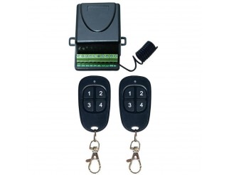 KIT per cancello IP20, Ricevitore da interno 2CH 433.92Mhz codice fisso, con 2 Radiocomandi in dotazione