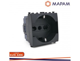 MAPAM Presa schuko unel sun-t5 914n nero