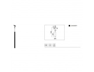VIVIDA LINEE FARETTO A SOSPENSIONE DIMMERABILE 6W 3000K 430 LUMEN NERO 40x1500mm PER BINARIO SOCRATE 24V