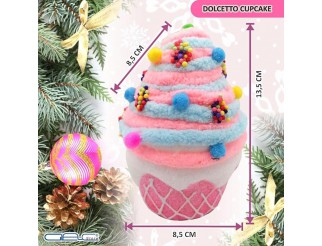 Decorazione da appendere all’albero di Natale a forma di Dolcetto Cupcake Rosa