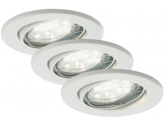 Luci Briloner faretti, 3 x LED / GU10 / 3 W, girevole, rotondo, bianco