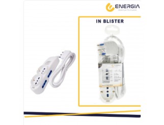 ENERGIA Multipresa 2 univ 4 bip 10/16asp 16a int. lum. cavo 1.5m bia