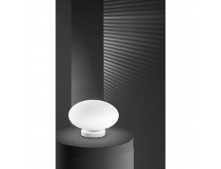 PERENZ SATURNO LUMETTO LAMPADA DA TAVOLO IN VETRO BIANCO