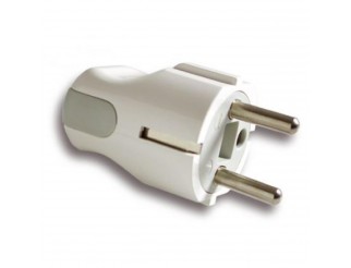 Poliplast Spina Dritta volante Schuko 2P-T 16A-250V Bianco 300619B