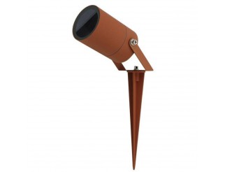 Portafaretto DA GIARDINO CON PICCHETTO per GU10, IP65, 220Vac, D60mm, ALLUMINIO CORTEN