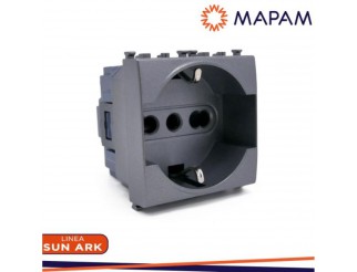 MAPAM Presa schuko unel sun-t5 914g grigio Arke'