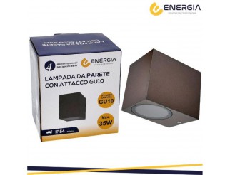 ENERGIA Portafaretto da muro gu10 alluminio ip54 quadrato corten
