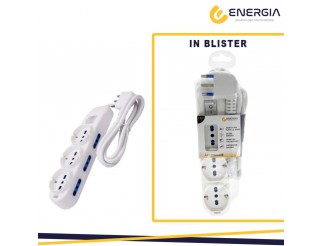 ENERGIA Multipresa 3 univ 6 bip 10/16a sp 16a int.lum. cavo 1.5m bia