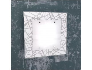 TOPLIGHT STRIPES PLAFONIERA 45X45 CM. 2 LUCI VETRO
