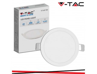 V-TAC 6w led mini pannello montaggio ad incasso rotondo 4000k   