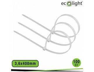 ECOLIGHT Fascetta fermacavo 3,6x400mm bianco conf. 100pz