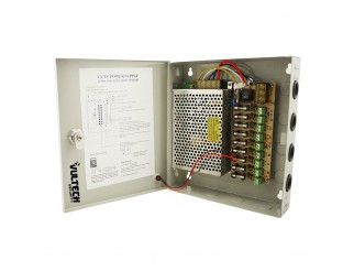 Alimentatore Trasformatore Stabilizzato 220V 12V 10A Box per 9 Telecamere CCTV