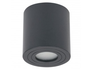 APPLIQUE PORTAFARETTO ROTONDO montaggio a Tetto, per una GU10 a LED di max 7W, IP65, alluminio colore grigio scuro, 90x95mm