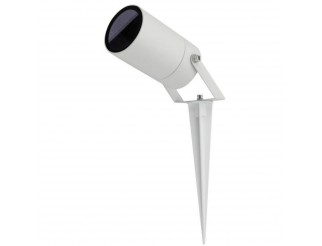 Portafaretto DA GIARDINO CON PICCHETTO per GU10, IP65, 220Vac, D60mm, ALLUMINIO BIANCO