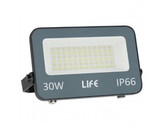 PROIETTORE GRIGIO IP66, LED SMD Serie FA6, 30W, 110°, 3000K/4000K/6500K, 220-240Vac, LM3000, CRI80