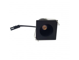 POLIPLAST MINI SPOT LED 3.5W 200LM AC220-240V QUADRATO IP54 NERO 3000K