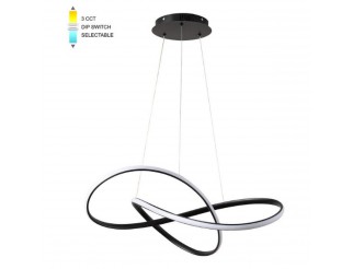SOSPENSIONE VITO FIXTURE WAVE NERO D60 LED 48W CCT-DIP BLC