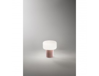 PERENZ OTTY LUMETTO LAMPADA DA TAVOLO IN VETRO E CERAMICA COLORE TORTORA