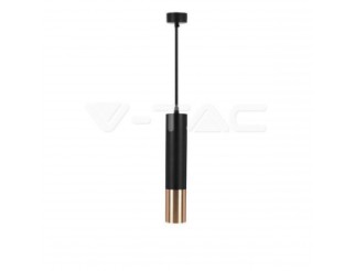V-TAC SOSPENSIONE pendante nero gold d:60x300mm 1XGU10