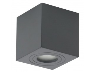 FARETTO A SOFFITTO QUADRATO IN ALLUMINIO, per una GU10 a LED di max 7W, IP65, colore grigio scuro, 90X90x95mm