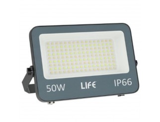 PROIETTORE GRIGIO IP66, LED SMD Serie FA6, 50W, 110°, 3000K/4000K/6500K, 220-240Vac, LM5000