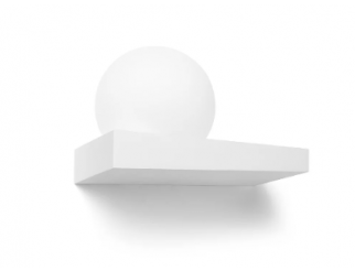 Cicladi Lampada da parete in gesso a una luce con diffusore in vetro opalino