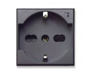 AVE Presa schuko bipasso, Tekla S44, colore grigio Tekla, 2P+T 10/16A 250V 
