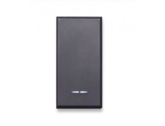 AVE Pulsante tasto con gemma Tekla S44 colore grigio Tekla N.A. 1P 10A illuminabile finitura