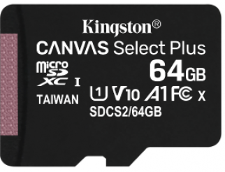 Kingston 64gb micsdxc canvasselectplus SDCS2/64GBSP