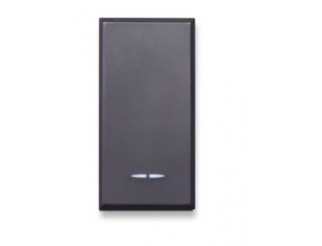 Deviatore tasto con gemma, Tekla S44, colore grigio Tekla, 1P 16AX illuminabile 