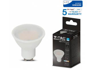 V-TAC Led lampada samsung chip gu10 10w milky cover plastica 3000k