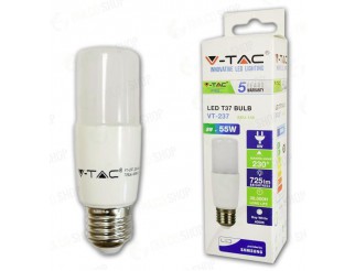 LED LAMPADINA - SAMSUNG CHIP 8W  E27 T37 PLASTICA 6400K                                                                 