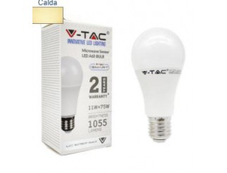 V-TAC Lampadina a led 11w e27 a60 ra80 sensore a microonde 3000k 