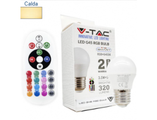 V-TAC Lampadina a led 3.5w e27 g45 rf control rgb + 3000k