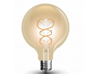 LAMPADINA LED - 5W FILAMENT E27 G125 ORO VETRO CURVA BIANCO CALDO 2200K                                                 