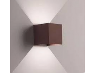 ISYLUCE Applique per esterno led 6w 4000k ip54 cubo metallo marrone corten