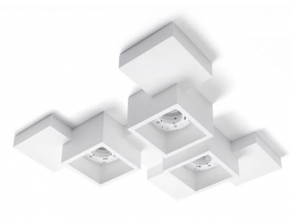 SFORZIN Plafoniera SF-SIDE T293 GX53 30W LED gesso bianco verniciabile lampada interno