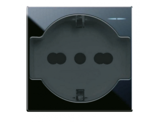 AVE Presa schuko bipasso, Life S44, colore Nero, 2P+T 10/16A 250V