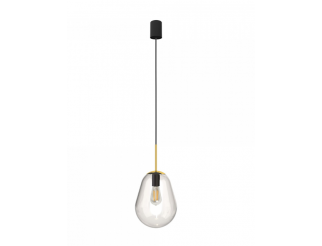 Nowodvorski Sospensione pear vetro s glass, steel brassowana