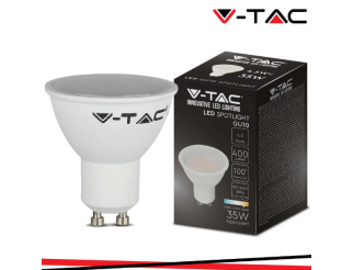 V-TAC Led lampadina 4.5w gu10 smd white plastica milky cover 4000k